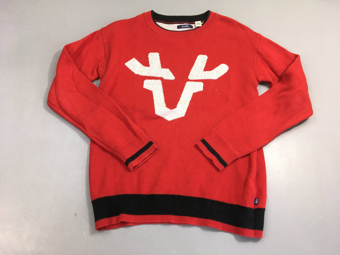 Pull rouge renne, moins cher chez Petit Kiwi