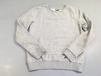 Sweat gris chiné, un peu bouloché-Légère trace brune à relaver