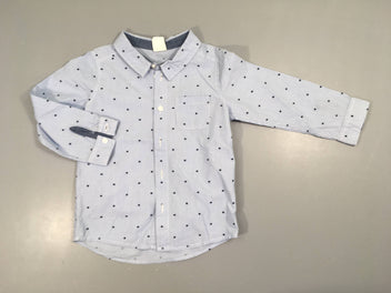 Chemise ml blanc ligné blanc étoiles