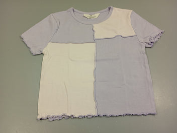 T-shirt m.c côtelé blanc et mauve clair