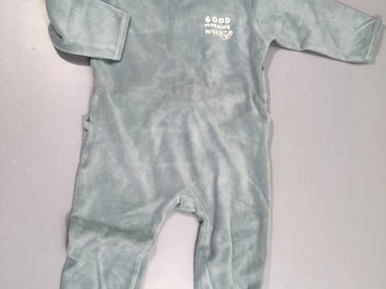 Pyjama velours bleu/gris good morning