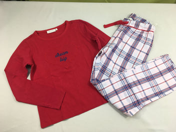 Pyjama 2pc jersey rouge dream big + pantalon flanelle carreaux