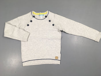 Pull gris clair chevrons boutons