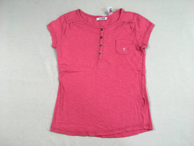 T-shirt m.c rose flammé boutons poche, moins cher chez Petit Kiwi