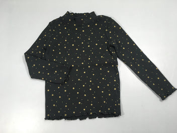 T-shirt m.l côtelé col montant étoiles dorées irisées