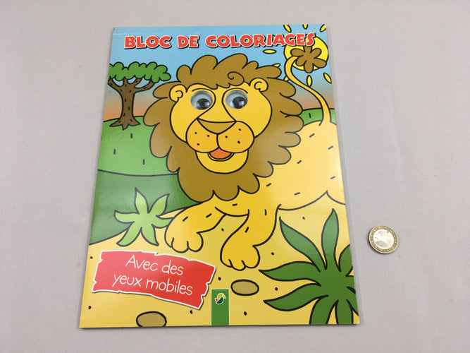 Bloc de coloriages lion, moins cher chez Petit Kiwi