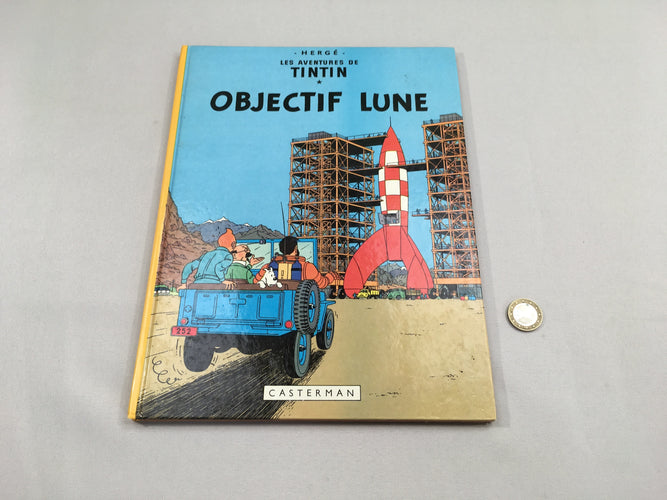 Tintin Objectif Lune - couverture un peu usée, moins cher chez Petit Kiwi