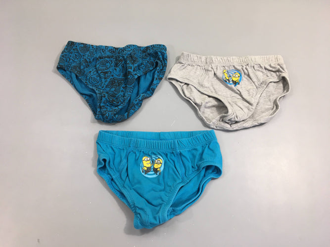 Lot de 3 slips bleu/gris Minion, moins cher chez Petit Kiwi