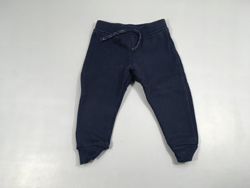 Pantalon style training taille et chevilles élastiques, intérieur doux et chaud legèrement bouloché