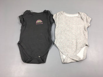 Lot de 2 bodies m.c  gris arc-en-ciel