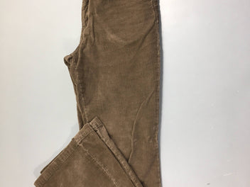 Pantalon velours côtelé brun évasé