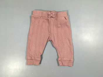 Pantalon coton parme ajouré noeud