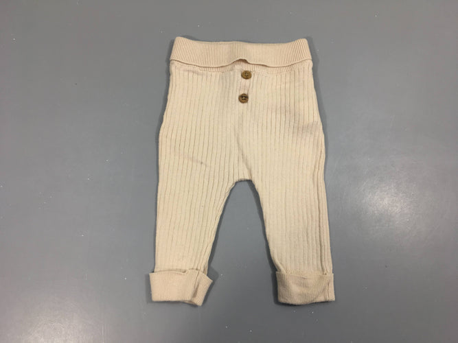 Pantalon mailles beige boutons décoratifs, moins cher chez Petit Kiwi