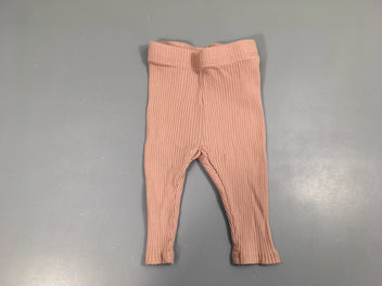 Pantalon jersey côtelé vieux rose froufrou bas