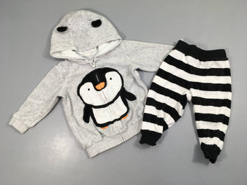 Training 2pcs gris noir rayé blanc Pinguin