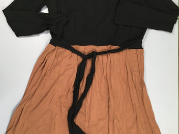 Robe m.l de grossesse jersey noire-brune