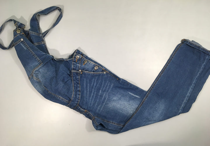 Salopette en jean-Elastane détendu hanche/entre-jambe, moins cher chez Petit Kiwi