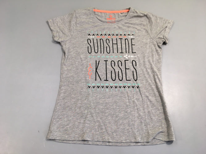T-shirt m.c gris moucheté couleur Sunshine Légèrement bouloché, moins cher chez Petit Kiwi