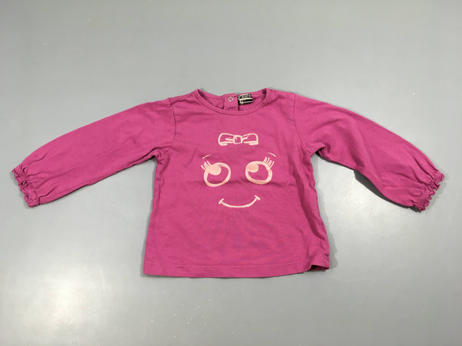 T-shirt m.l mauve sourire, moins cher chez Petit Kiwi