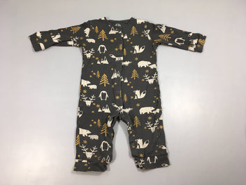 Pyjama jersey gris foncé animaux