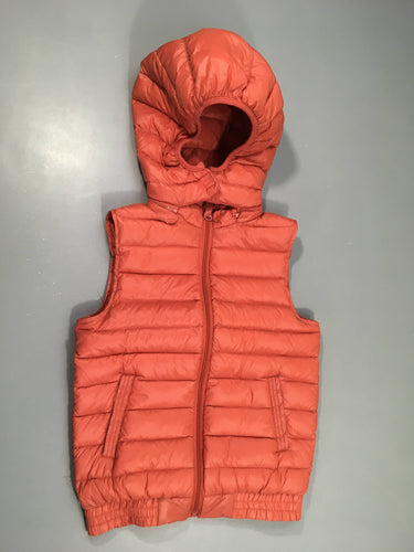 Bodywarmer à capuche amovible orange, moins cher chez Petit Kiwi