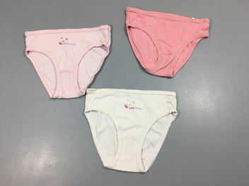 3 Culottes roses-blanche