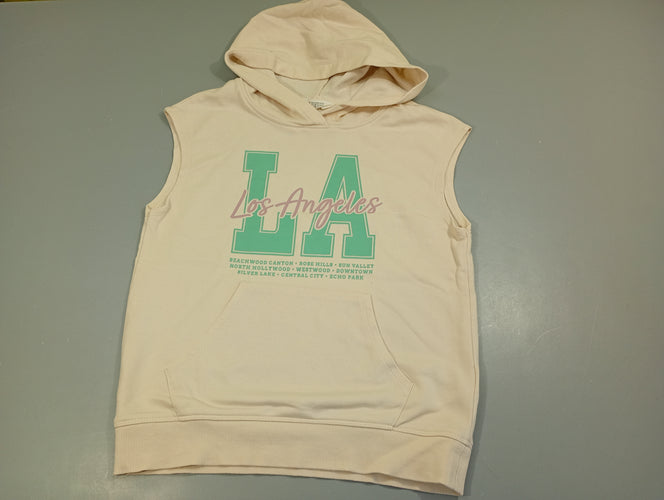 Sweat à capuche écru  "Los Angeles", moins cher chez Petit Kiwi
