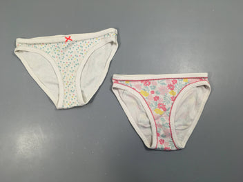 2 Culottes blanches fleurie