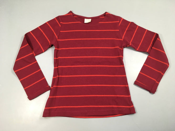 T-shirt m.l épais bordeau rayé rouge, moins cher chez Petit Kiwi