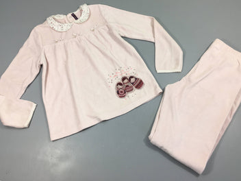 Pyjama 2pcs velours rose pâle poupées russes