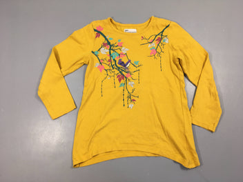 T-shirt m.l jaune branches oiseaux