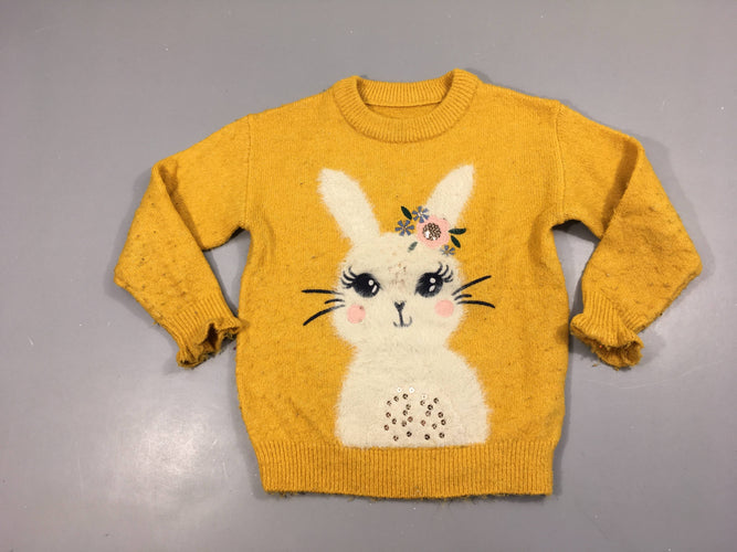 Pull jaune lapin duveteux-Bouoché, moins cher chez Petit Kiwi