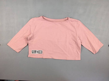 T-shirt court manches 3/4 rose feel the vibe