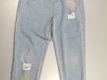 Jeans denim effet éraillé déchiré