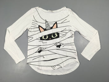 T-shirt m.l blanc chat licorne