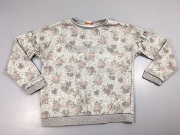 Sweat gris fleuri Love You Légèrement bouloché