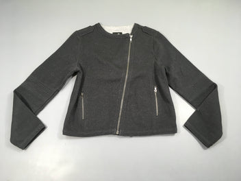 Blaser molleton gris pailleté zip
