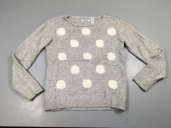 Pull gris pois texturé 6% alpaga