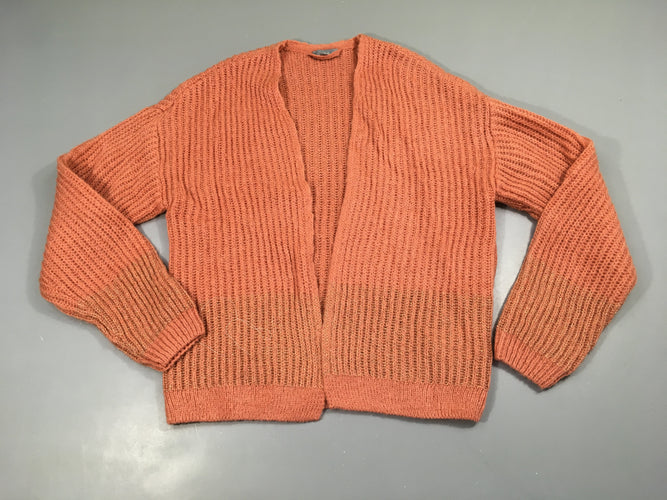 Gilet vieux rose fil métalisé doré bas, moins cher chez Petit Kiwi