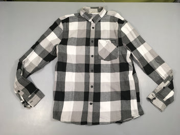 Chemise à carreaux noir-bs