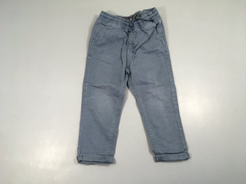 Pantalon slim taille élastique noir. bleu grisé effet délavé coutures