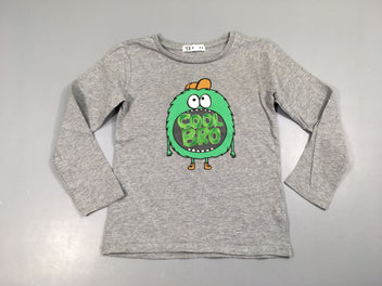 T-shirt m.l gris chiné Monstre