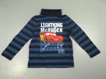 T-shirt m.l col roulé bleu rayé bleu Cars