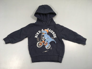 Sweat à capuche bleu foncé Dino cycliste