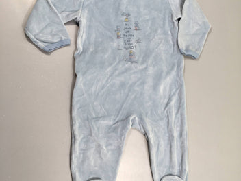 Pyjama velours bleu rigolo
