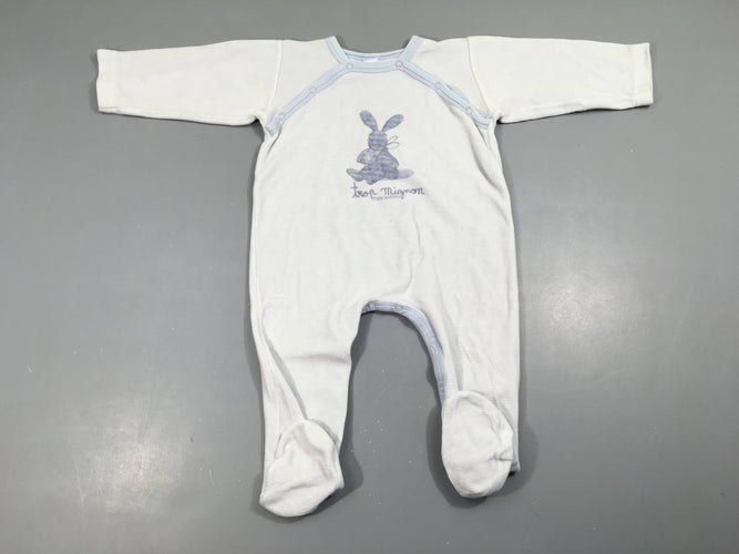Pyjama velours bleu lapin, moins cher chez Petit Kiwi