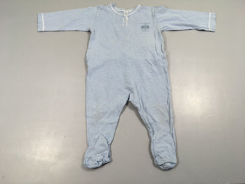 Pyjama jersey rayé blanc/bleu