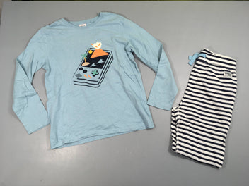 Pyjama 2pcs jersey bleu game boy