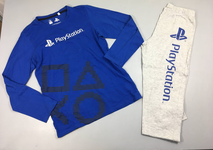 Pyjama 2pcs jersey bleu/gris chiné Playstation, moins cher chez Petit Kiwi