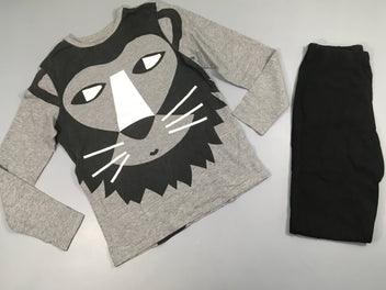 Pyjama 2pcs jersey gris chiné lion